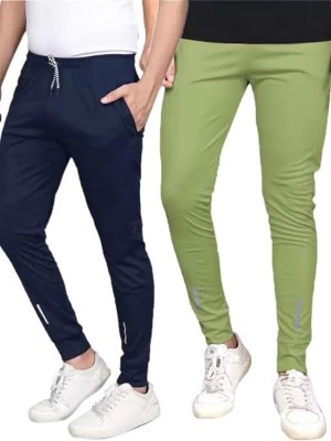 JHTRENDY Self Design Men Green, Blue Track Pants