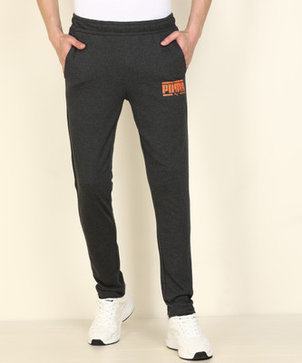 PUMA Mens Graphic Pants 13 Solid Men Grey Track Pants