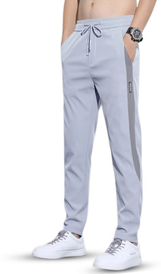 Joggers Park Colorblock Men Grey Track Pants