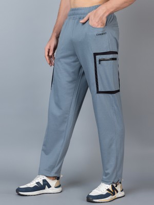 CHKOKKO Solid Men Grey Track Pants