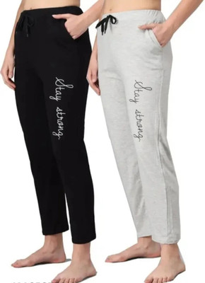 RENU FASHIONS Printed Women Grey, Black Track Pants