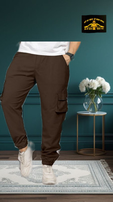 HONEST ENTERPRISEE Solid Men Brown Track Pants