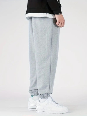 Dockstreet Solid Men Grey Track Pants