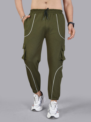 LINSOR FASHION Striped Men Green Track Pants