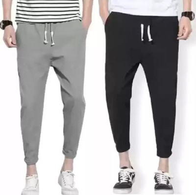KASH Solid Men Grey, Black Track Pants