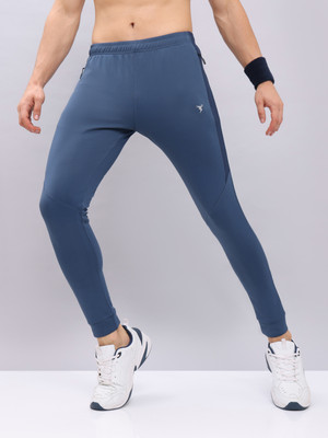 TECHNOSPORT Colorblock Men Light Blue Track Pants