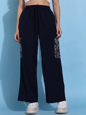 Lady Stark Printed Women Dark Blue Track Pants