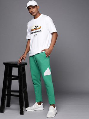 ADIDAS Printed Men Green Track Pants