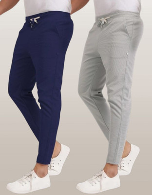 skyrow Solid Men Blue, Grey Track Pants