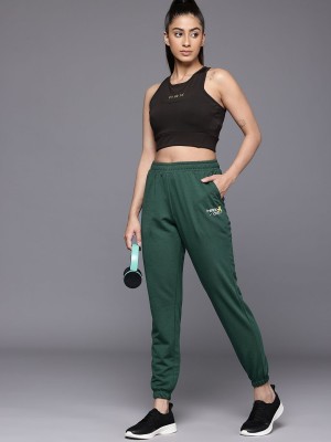 HRX by Hrithik Roshan Solid Women Green Track Pants