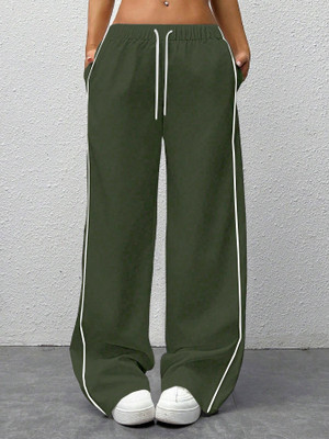 Rajovati Striped Women Dark Green Track Pants
