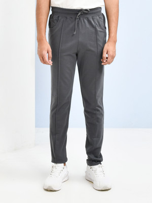 SKYKNIT Self Design Men Grey Track Pants
