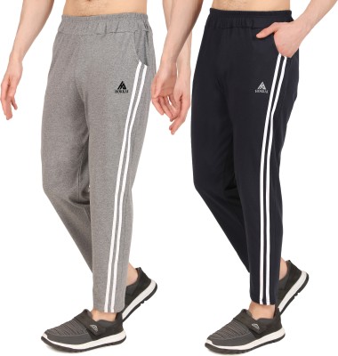 Clothina Solid Men Grey, Black Track Pants