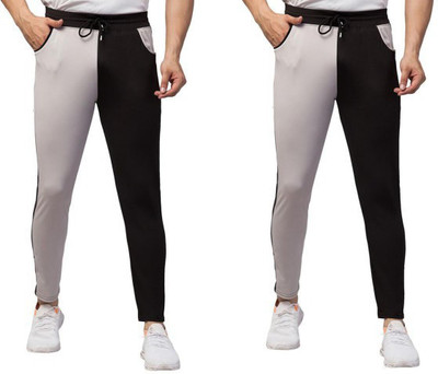 BE SWADESHI Colorblock Men Grey, Black Track Pants