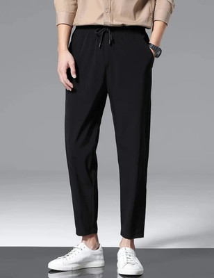 Helenter Solid Men Black Track Pants
