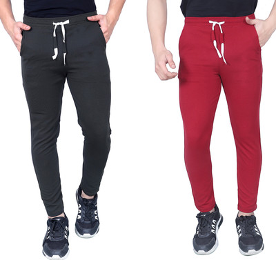 Krishna Enterprises Solid Men Black, Maroon Track Pants