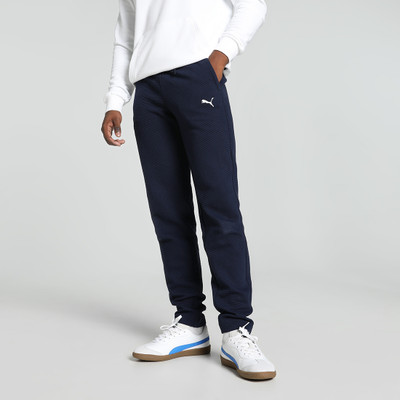 PUMA Solid Men Blue Track Pants
