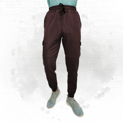 DAILY ONE Solid Men Brown Track Pants