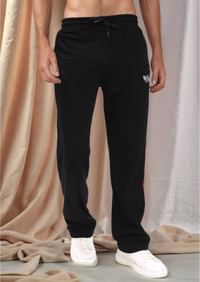 Resteez Striped Men Black Track Pants