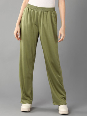 Roadster Solid Women Green Track Pants
