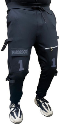 MindsArt Self Design, Striped Men Black Track Pants