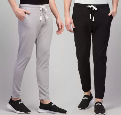 BE SWADESHI Self Design Men Black, Grey Track Pants