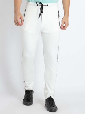 Status Quo Solid Men White Track Pants