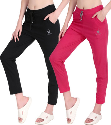 STYOXA Solid Women Black, Pink Track Pants