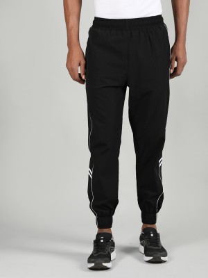 CHKOKKO Striped Men Black Track Pants