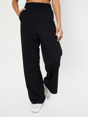 MAX Solid Women Black Track Pants