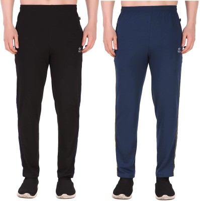 TRIZON Striped Men Black, Blue Track Pants