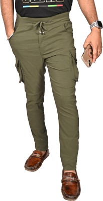 MNICreators Solid Men Olive Track Pants