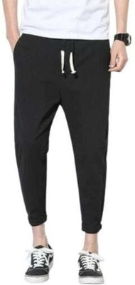 BTMZ Solid Men Black Track Pants