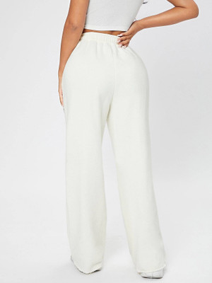 WARCOURT Loose Fit Women White Trousers