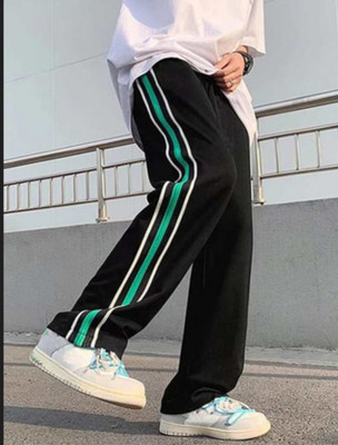 CULISH Striped Men & Women Black Track Pants