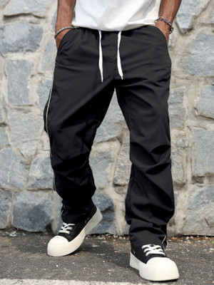 Rajovati Solid Men Black Track Pants