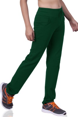 Laasa Sports Solid Women Green Track Pants