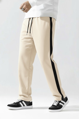 Vontade Solid, Striped Men Beige Track Pants