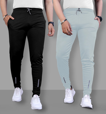 Z-DEVIL Striped Men Black, Grey Track Pants