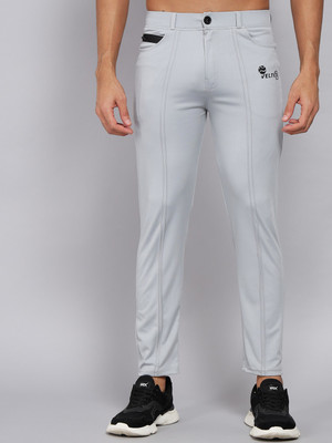 Veltick Solid Men Grey Track Pants