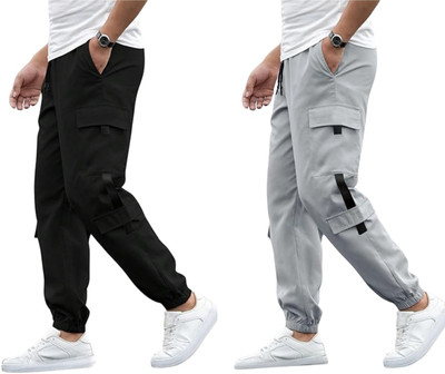 SUN BEAUTY FASHIONISTA HUB Solid Men Black, Grey Track Pants