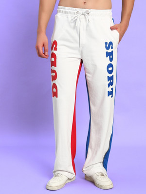 WEARDUDS Self Design, Colorblock Men White, Multicolor Track Pants