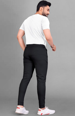 Suzaro Solid Men Black Track Pants