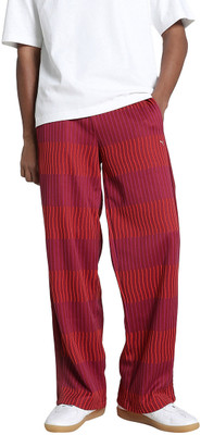 PUMA Striped Men Red Track Pants