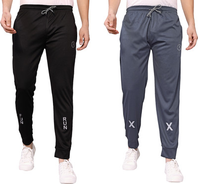 Anand Printed Men Black, Grey Track Pants