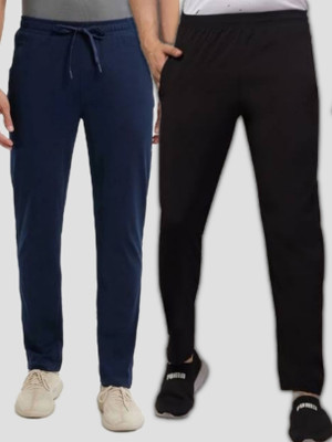 M2kFASHION Solid Men Black, Dark Blue Track Pants