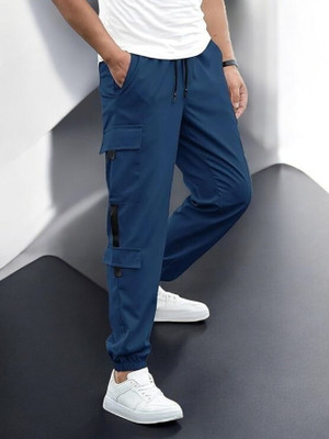Kesaria Textile Company Self Design Men Blue Track Pants