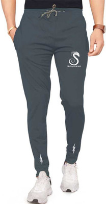 SONIZEED Printed Men Grey Track Pants