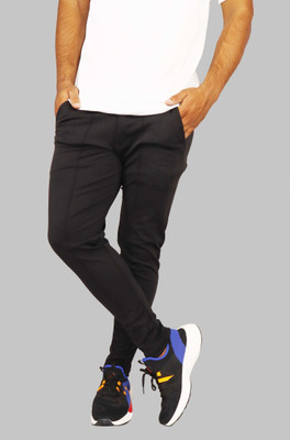 zarvic Colorblock Men Black Track Pants