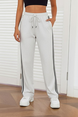 Dockstreet Solid Women White Track Pants